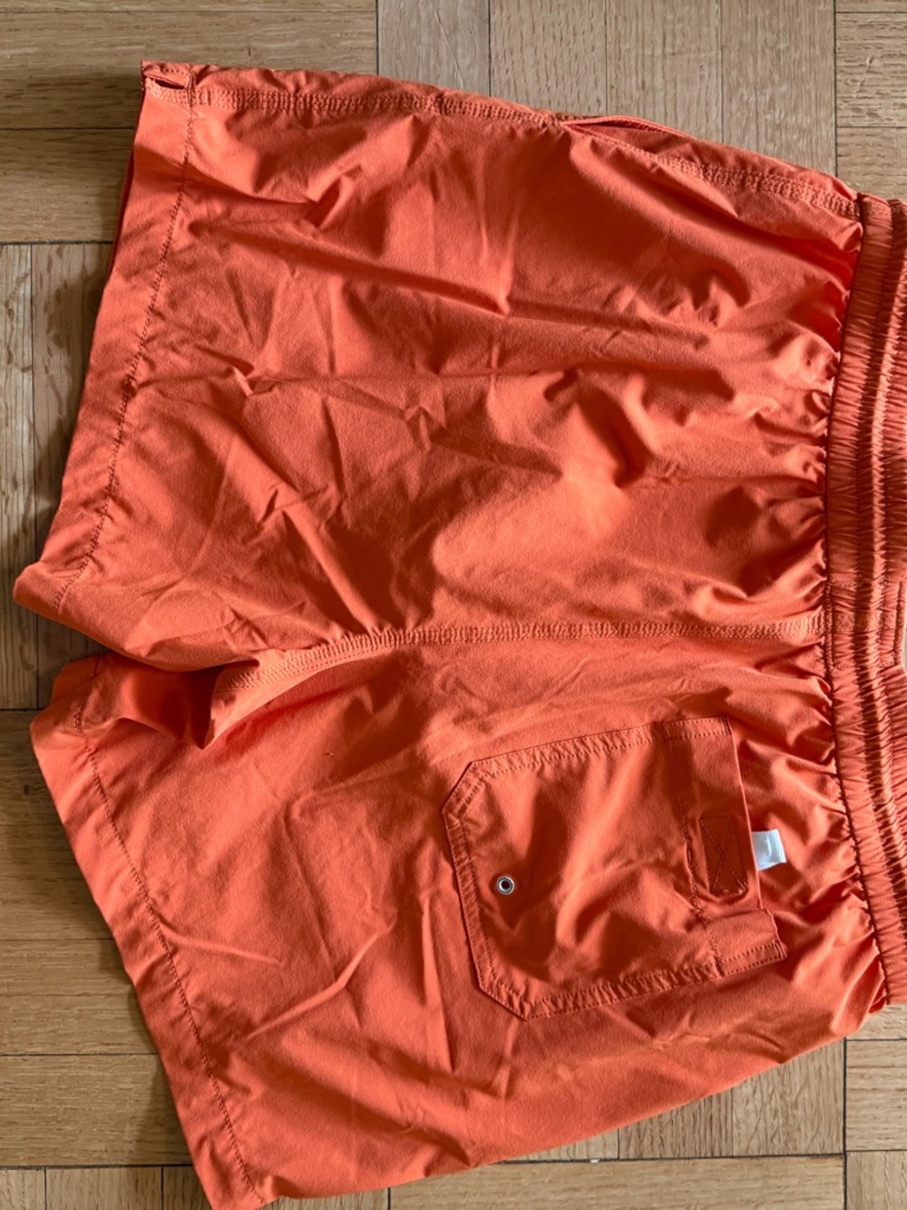 Todd Snyder Bright Orange Men’s Swim Trunks with Contrast Drawstring - Picture 2 of 2